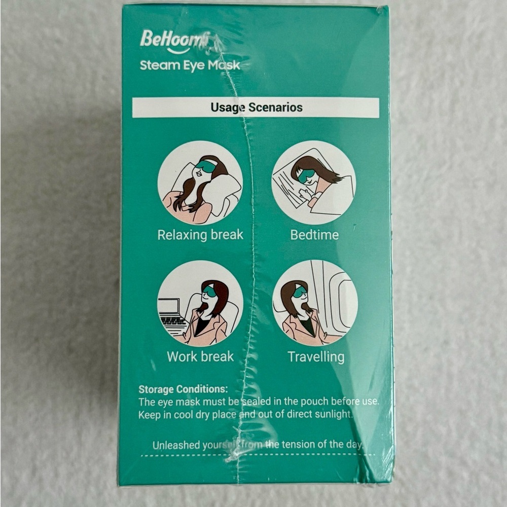 Unscented Steam Eye Mask 10 Pack Heated Relaxation - Picture 4 of 4